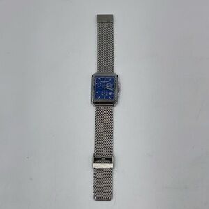 Men's Akribos XXIV Chronograph Date Stainless Steel Mesh Rectangular Watch